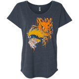 T-Shirts Vintage Navy / X-Small Demon Fox Triblend Dolman Sleeve