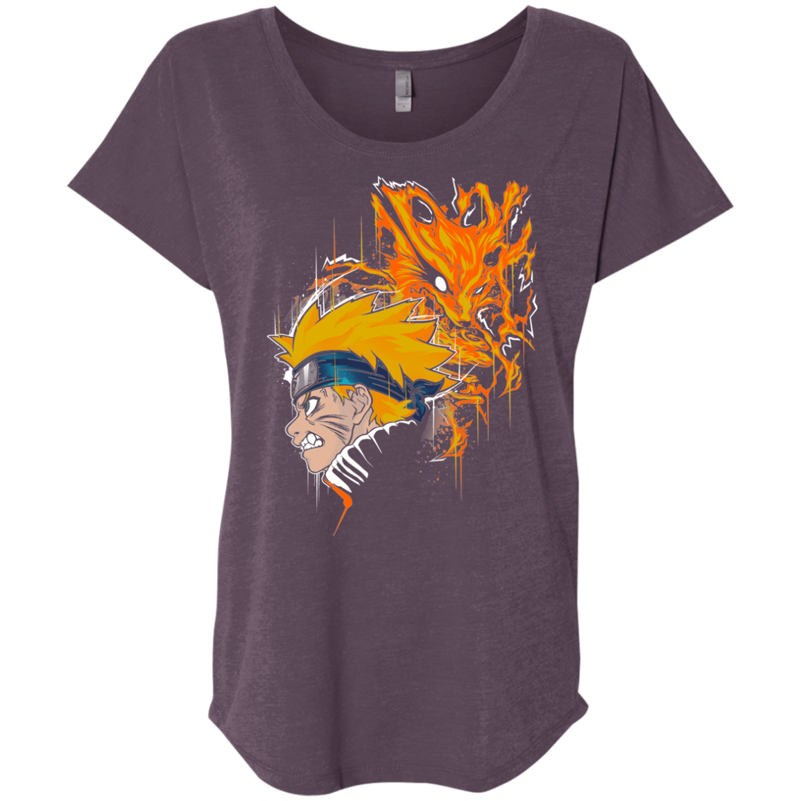 T-Shirts Vintage Purple / X-Small Demon Fox Triblend Dolman Sleeve