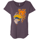 T-Shirts Vintage Purple / X-Small Demon Fox Triblend Dolman Sleeve