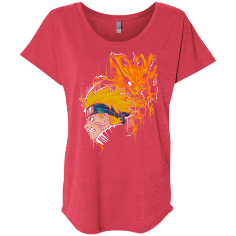 T-Shirts Vintage Red / X-Small Demon Fox Triblend Dolman Sleeve