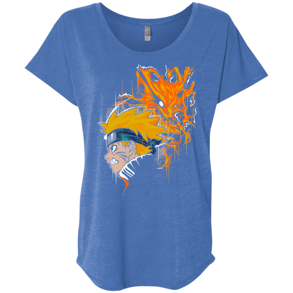 T-Shirts Vintage Royal / X-Small Demon Fox Triblend Dolman Sleeve