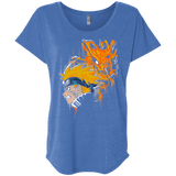 T-Shirts Vintage Royal / X-Small Demon Fox Triblend Dolman Sleeve