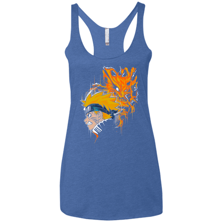 T-Shirts Vintage Royal / X-Small Demon Fox Women's Triblend Racerback Tank