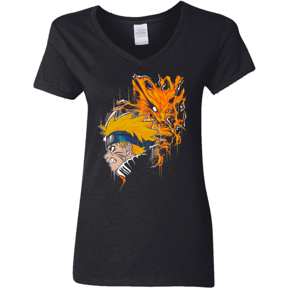 T-Shirts Black / S Demon Fox Women's V-Neck T-Shirt