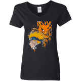 T-Shirts Black / S Demon Fox Women's V-Neck T-Shirt