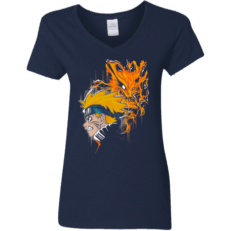 T-Shirts Navy / S Demon Fox Women's V-Neck T-Shirt