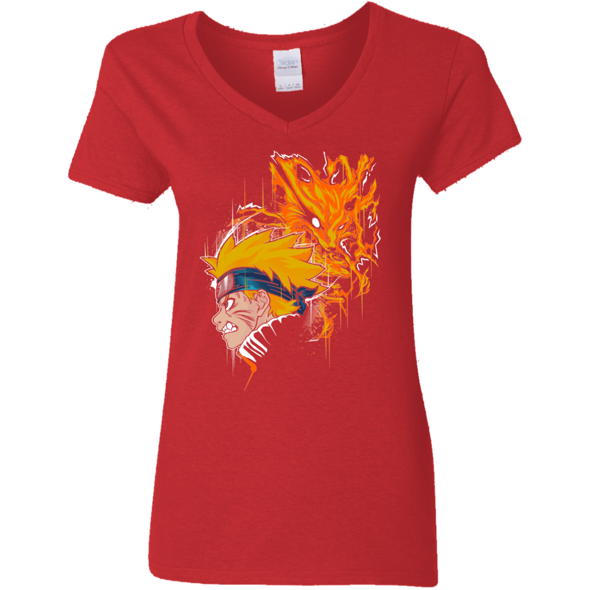 T-Shirts Red / S Demon Fox Women's V-Neck T-Shirt