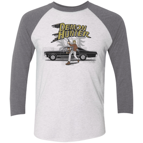 T-Shirts Heather White/Premium Heather / X-Small Demon Hunter Men's Triblend 3/4 Sleeve