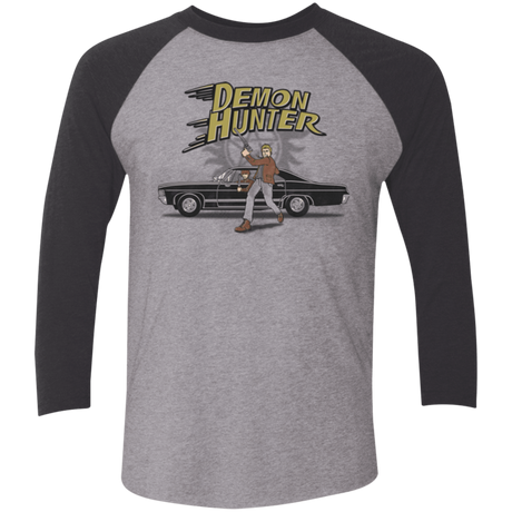 T-Shirts Premium Heather/ Vintage Black / X-Small Demon Hunter Men's Triblend 3/4 Sleeve