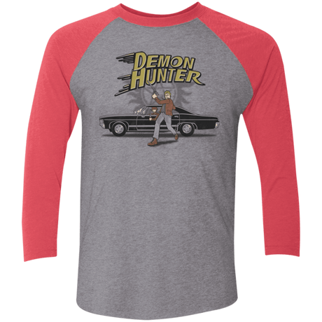 T-Shirts Premium Heather/ Vintage Red / X-Small Demon Hunter Men's Triblend 3/4 Sleeve
