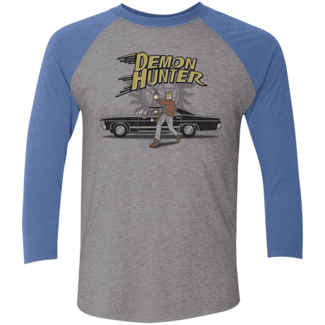 T-Shirts Premium Heather/ Vintage Royal / X-Small Demon Hunter Men's Triblend 3/4 Sleeve