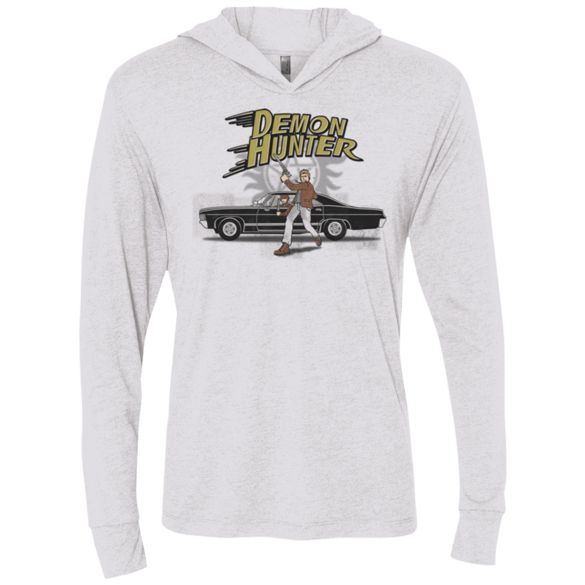 T-Shirts Heather White / X-Small Demon Hunter Triblend Long Sleeve Hoodie Tee