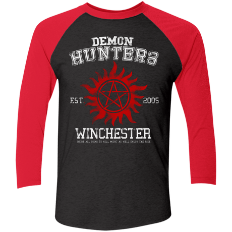 T-Shirts Vintage Black/Vintage Red / X-Small Demon Hunters Men's Triblend 3/4 Sleeve