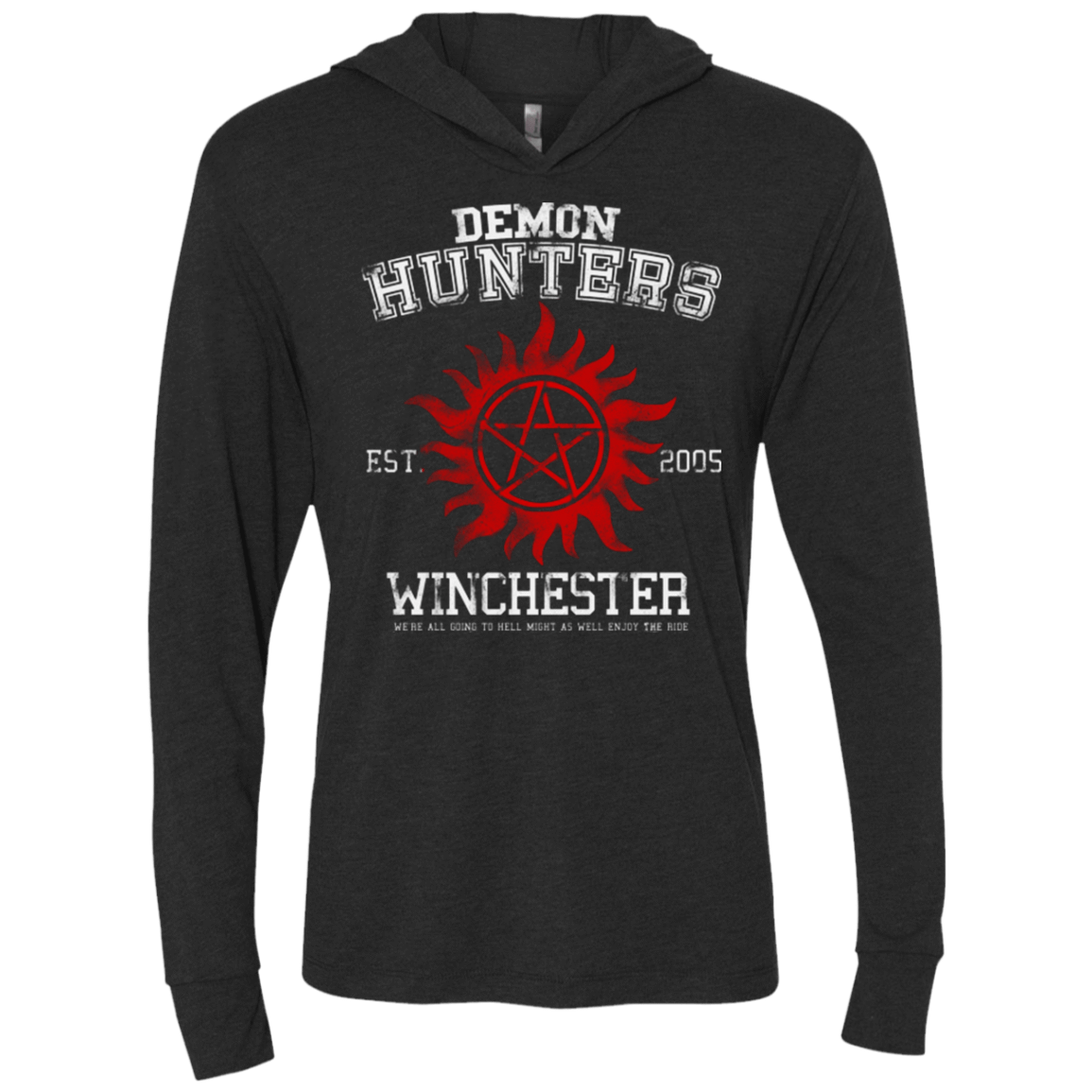 Demon Hunters Triblend Long Sleeve Hoodie Tee