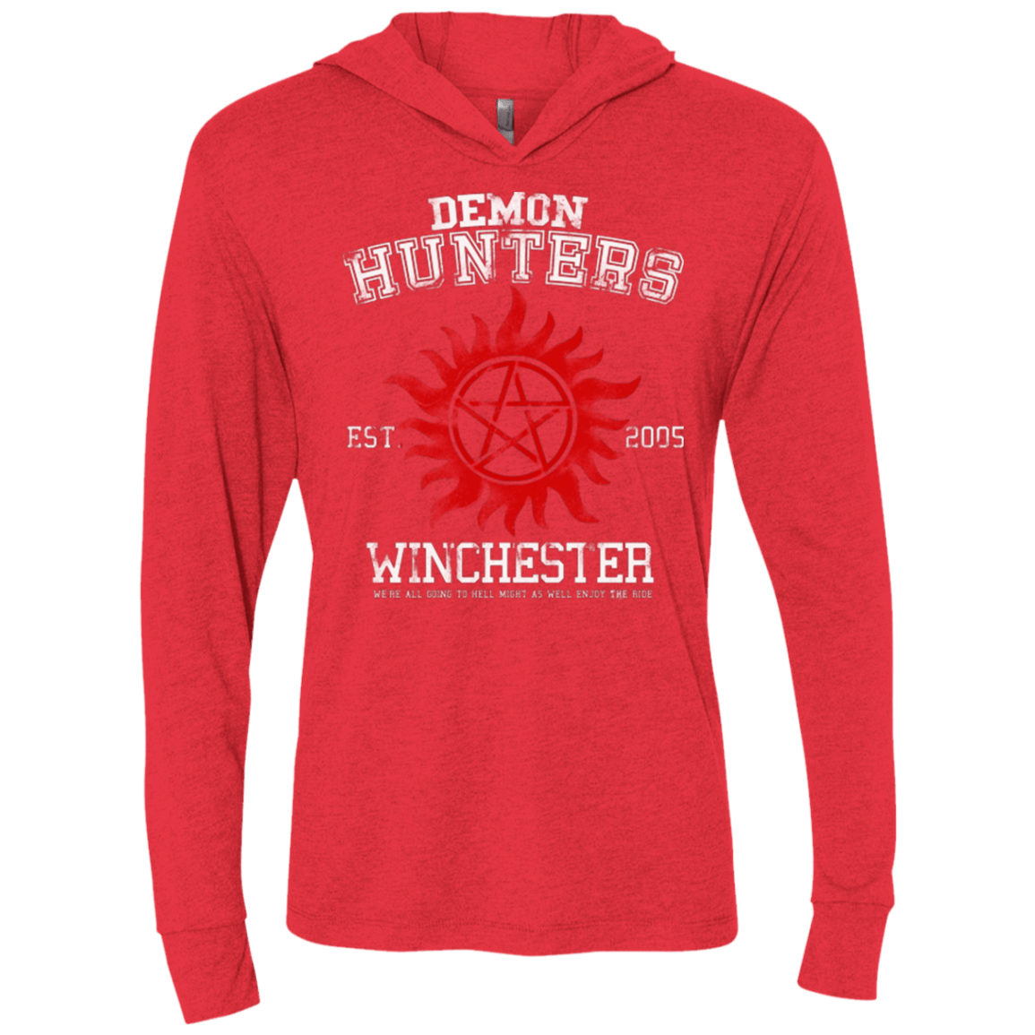 Demon Hunters Triblend Long Sleeve Hoodie Tee