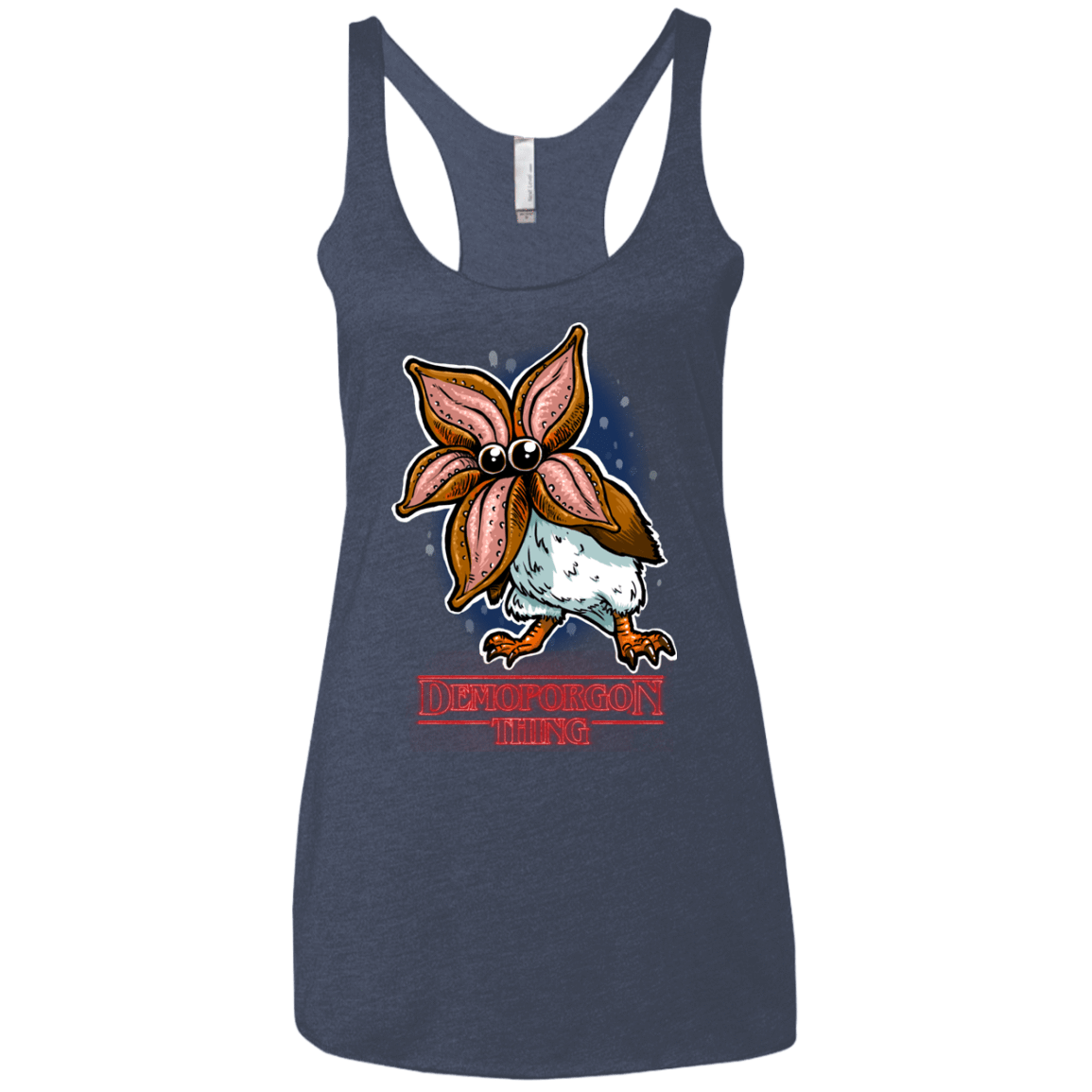 T-Shirts Vintage Navy / X-Small Demoporgon Women's Triblend Racerback Tank