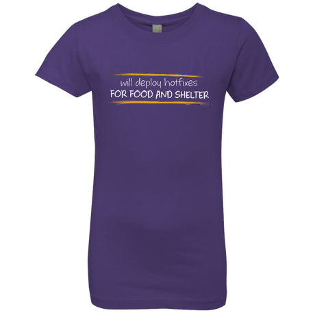 T-Shirts Purple Rush / YXS Deploying Hotfixes For Food And Shelter Girls Premium T-Shirt