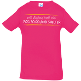 T-Shirts Hot Pink / 6 Months Deploying Hotfixes For Food And Shelter Infant Premium T-Shirt