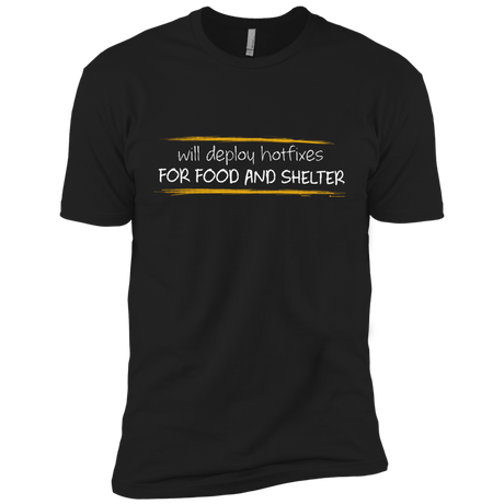 T-Shirts Black / X-Small Deploying Hotfixes For Food And Shelter Men's Premium T-Shirt