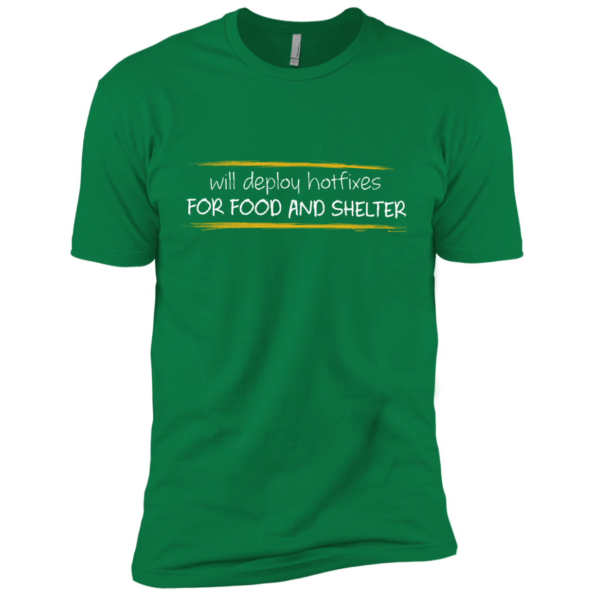 T-Shirts Kelly Green / X-Small Deploying Hotfixes For Food And Shelter Men's Premium T-Shirt