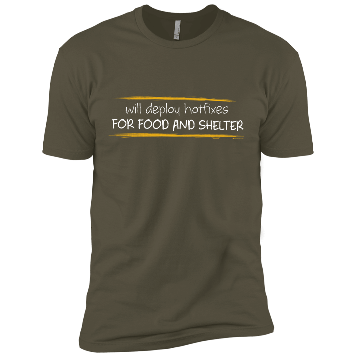 T-Shirts Military Green / X-Small Deploying Hotfixes For Food And Shelter Men's Premium T-Shirt