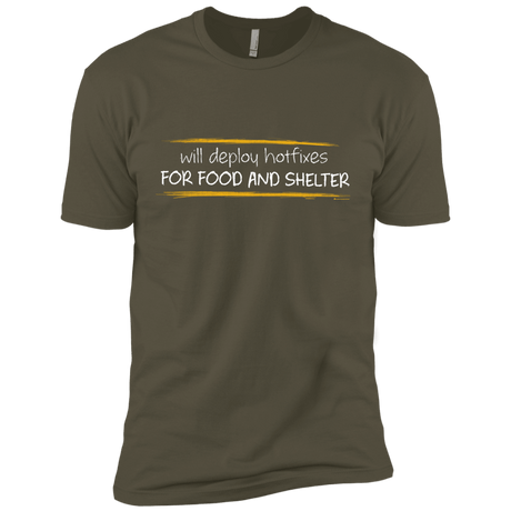 T-Shirts Military Green / X-Small Deploying Hotfixes For Food And Shelter Men's Premium T-Shirt