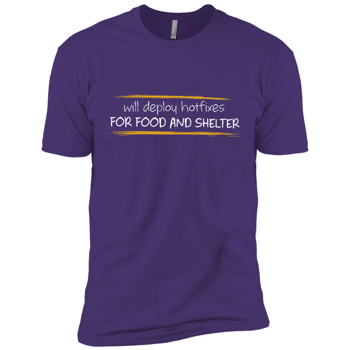 T-Shirts Purple Rush/ / X-Small Deploying Hotfixes For Food And Shelter Men's Premium T-Shirt