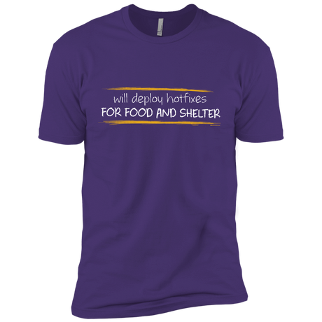 T-Shirts Purple Rush/ / X-Small Deploying Hotfixes For Food And Shelter Men's Premium T-Shirt