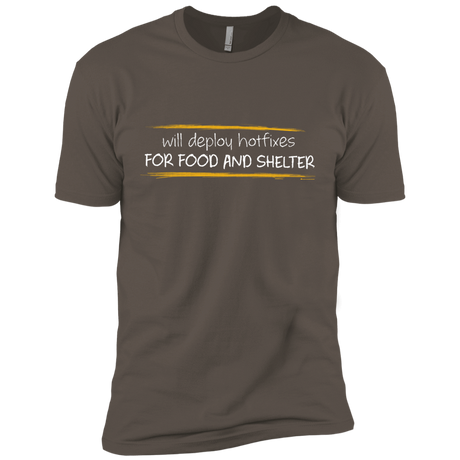 T-Shirts Warm Grey / X-Small Deploying Hotfixes For Food And Shelter Men's Premium T-Shirt
