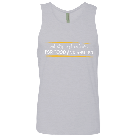 T-Shirts Heather Grey / Small Deploying Hotfixes For Food And Shelter Men's Premium Tank Top