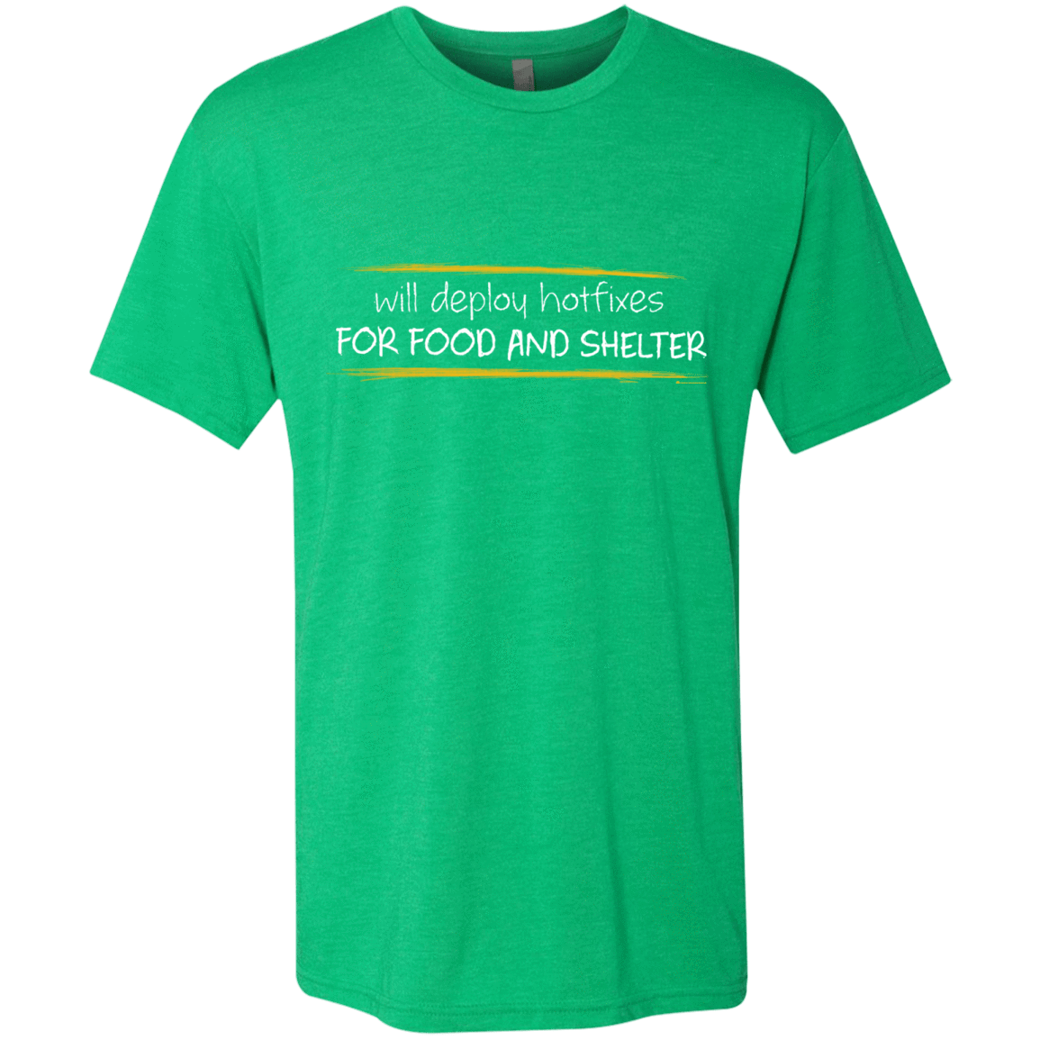T-Shirts Envy / Small Deploying Hotfixes For Food And Shelter Men's Triblend T-Shirt