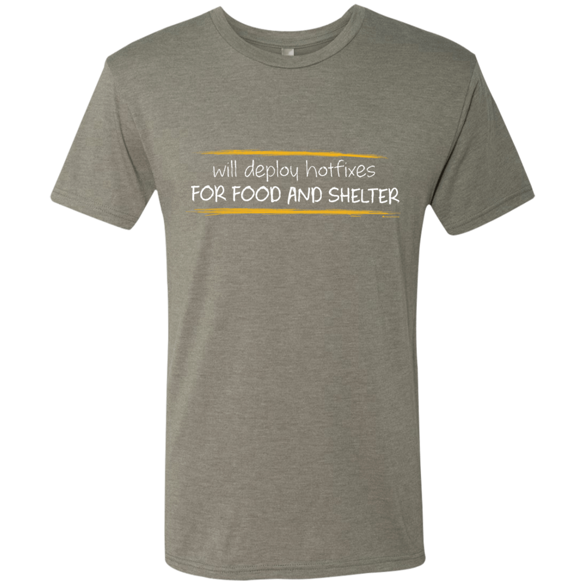 T-Shirts Venetian Grey / Small Deploying Hotfixes For Food And Shelter Men's Triblend T-Shirt