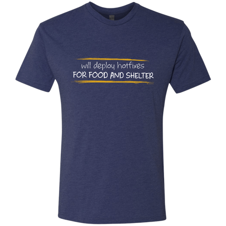 T-Shirts Vintage Navy / Small Deploying Hotfixes For Food And Shelter Men's Triblend T-Shirt