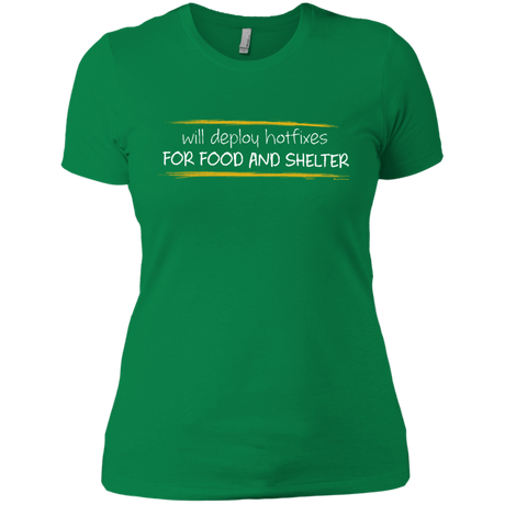 T-Shirts Kelly Green / X-Small Deploying Hotfixes For Food And Shelter Women's Premium T-Shirt