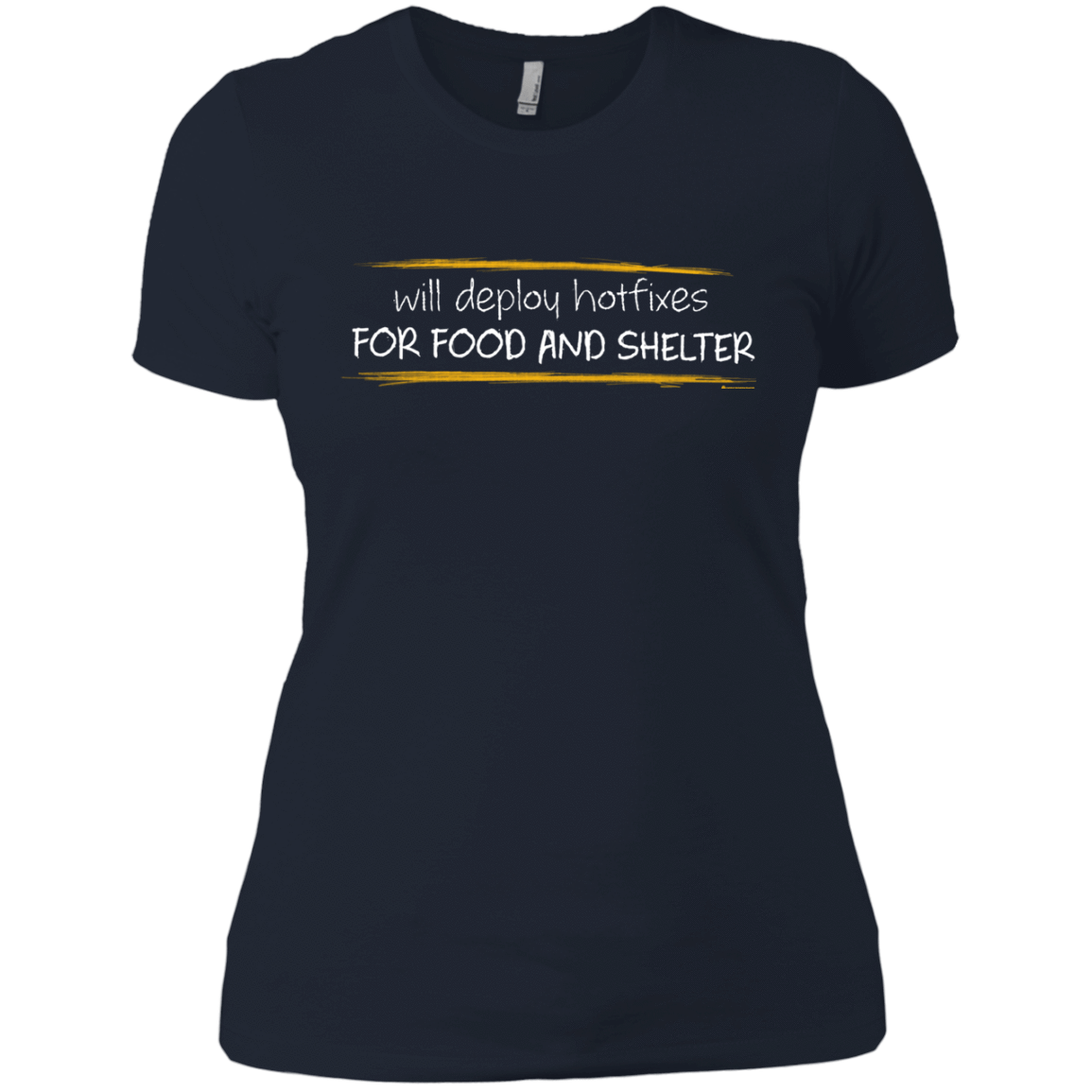 T-Shirts Midnight Navy / X-Small Deploying Hotfixes For Food And Shelter Women's Premium T-Shirt