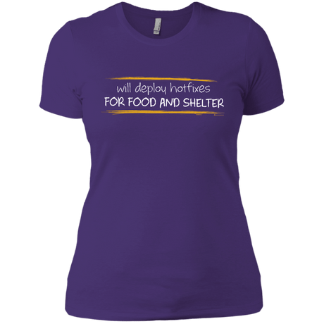 T-Shirts Purple Rush/ / X-Small Deploying Hotfixes For Food And Shelter Women's Premium T-Shirt