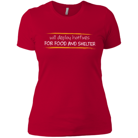 T-Shirts Red / X-Small Deploying Hotfixes For Food And Shelter Women's Premium T-Shirt
