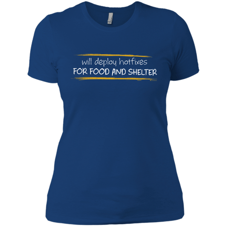 T-Shirts Royal / X-Small Deploying Hotfixes For Food And Shelter Women's Premium T-Shirt