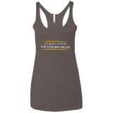 T-Shirts Macchiato / X-Small Deploying Hotfixes For Food And Shelter Women's Triblend Racerback Tank