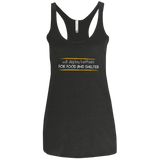 T-Shirts Vintage Black / X-Small Deploying Hotfixes For Food And Shelter Women's Triblend Racerback Tank