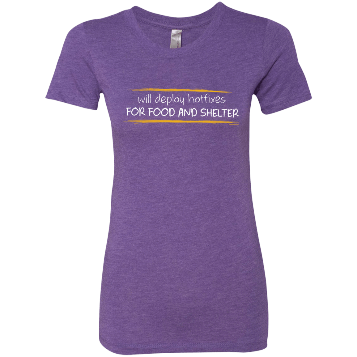 T-Shirts Purple Rush / Small Deploying Hotfixes For Food And Shelter Women's Triblend T-Shirt