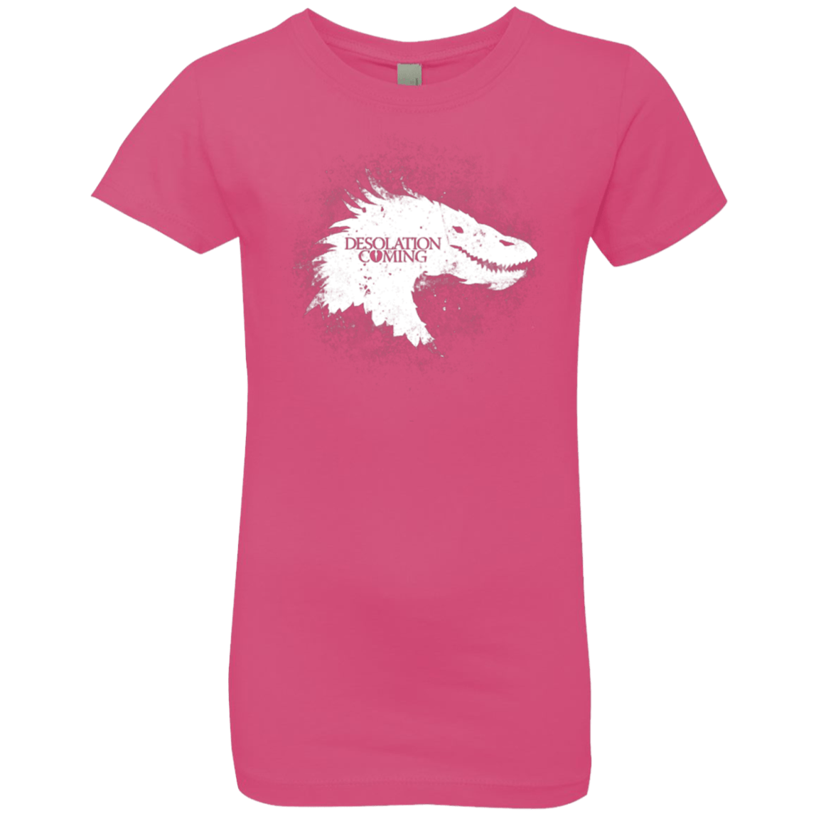 T-Shirts Hot Pink / YXS Desolation is Coming white Girls Premium T-Shirt