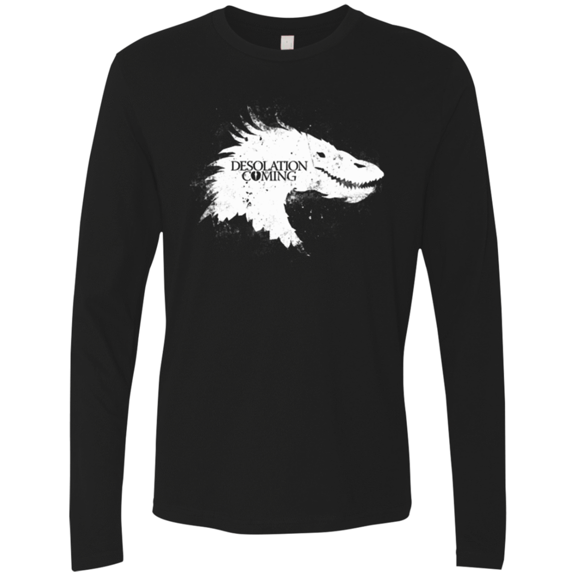 T-Shirts Black / Small Desolation is Coming white Men's Premium Long Sleeve