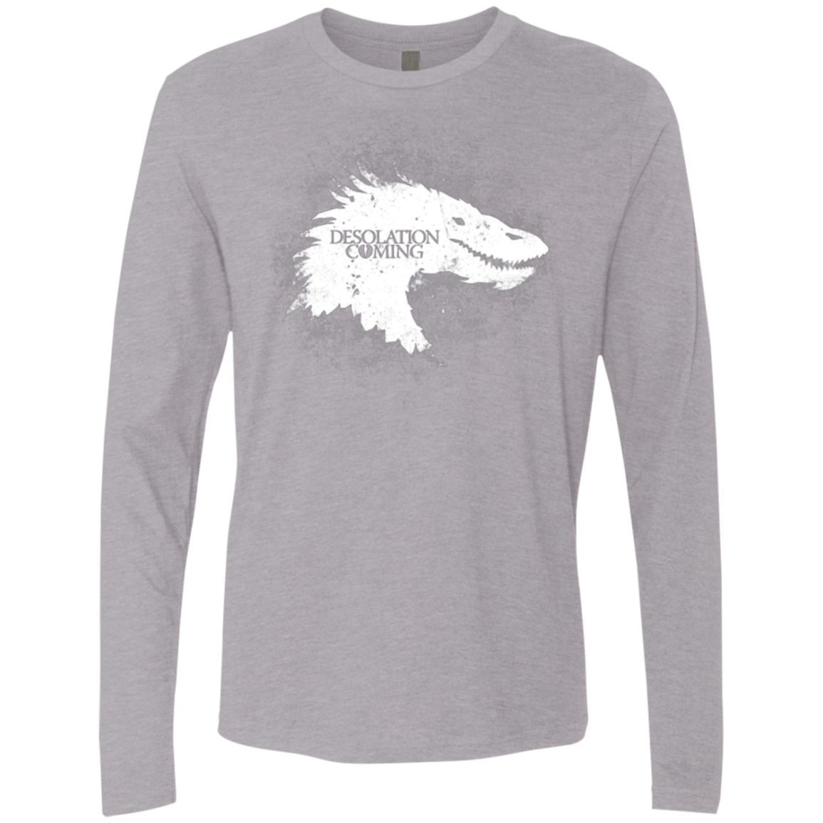 T-Shirts Heather Grey / Small Desolation is Coming white Men's Premium Long Sleeve