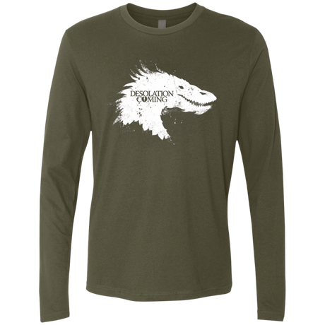 T-Shirts Military Green / Small Desolation is Coming white Men's Premium Long Sleeve