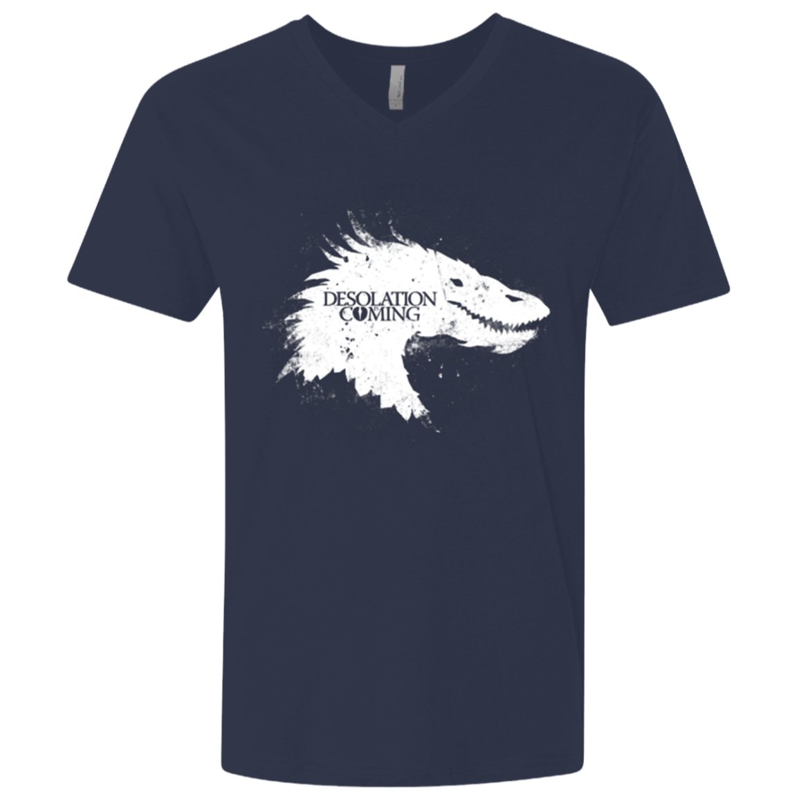 T-Shirts Midnight Navy / X-Small Desolation is Coming white Men's Premium V-Neck