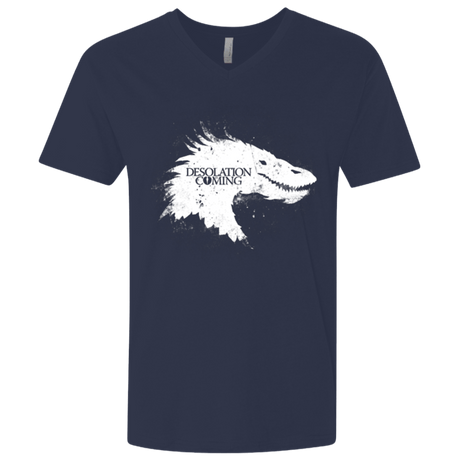 T-Shirts Midnight Navy / X-Small Desolation is Coming white Men's Premium V-Neck