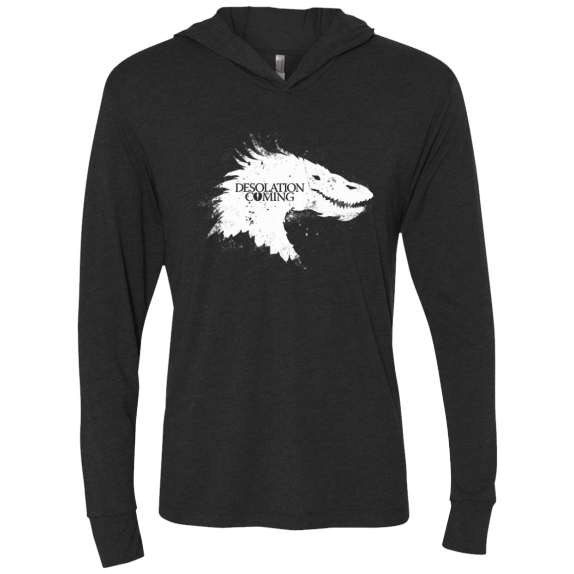 T-Shirts Vintage Black / X-Small Desolation is Coming white Triblend Long Sleeve Hoodie Tee