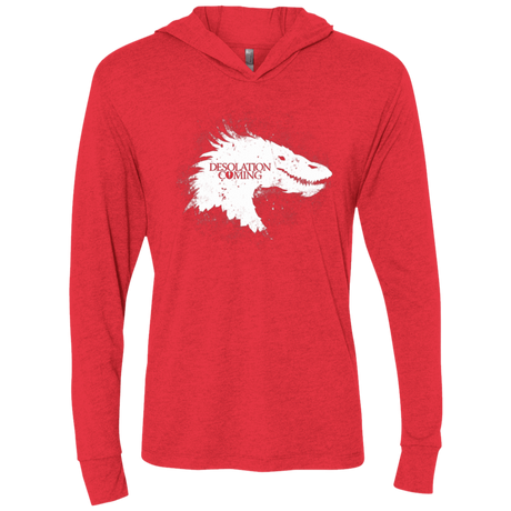 T-Shirts Vintage Red / X-Small Desolation is Coming white Triblend Long Sleeve Hoodie Tee