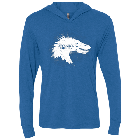 T-Shirts Vintage Royal / X-Small Desolation is Coming white Triblend Long Sleeve Hoodie Tee